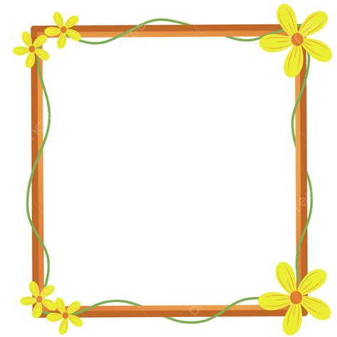 Yellow Flowers Frame White Transparent, Yellow Flowers Frame, Frame ...