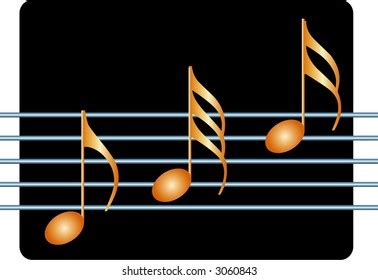 Golden Music Notes Stock Vector (Royalty Free) 3060843 | Shutterstock