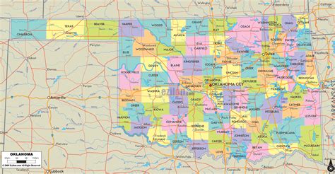 Printable Map Of Oklahoma Counties