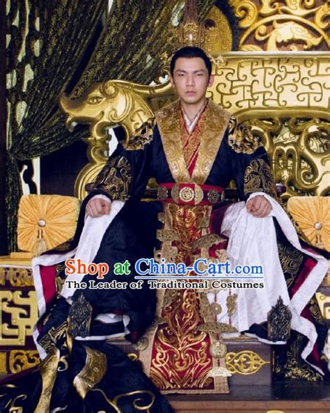 Traditional Ancient Chinese Imperial Emperor Costume, Chinese Warring ...