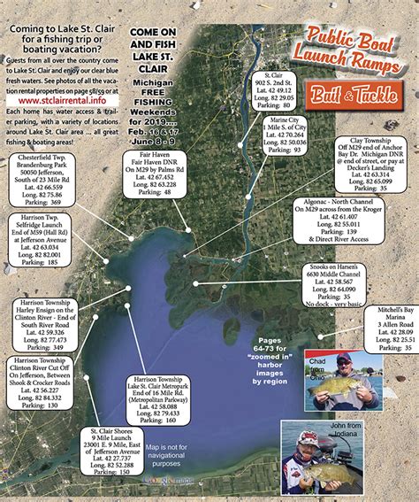 Charts & Maps Fishing Equipment Lake Saint Clair Fishing Map Guide