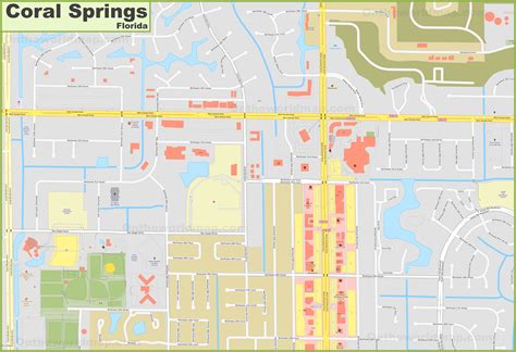 Coral Springs city center map - Ontheworldmap.com