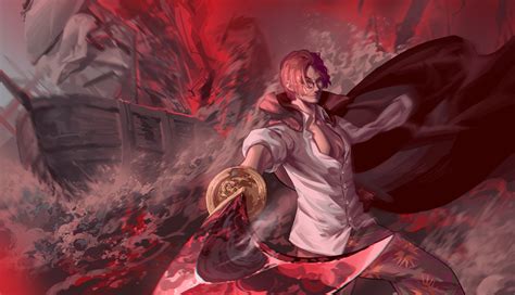 1336x768 Resolution Shanks 4K Cool One Piece Illustration HD Laptop Wallpaper - Wallpapers Den