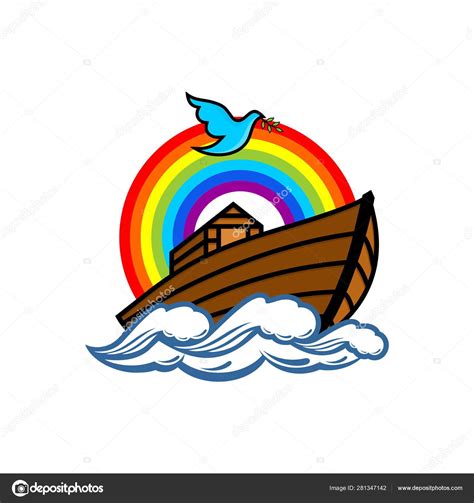 Logo Noah's Ark Rainbow Symbol Covenant Dove Branch Olive Ship Stock Vector Image by ©biblebox ...