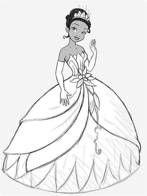 Princess Tiana and The Frog Coloring Pages