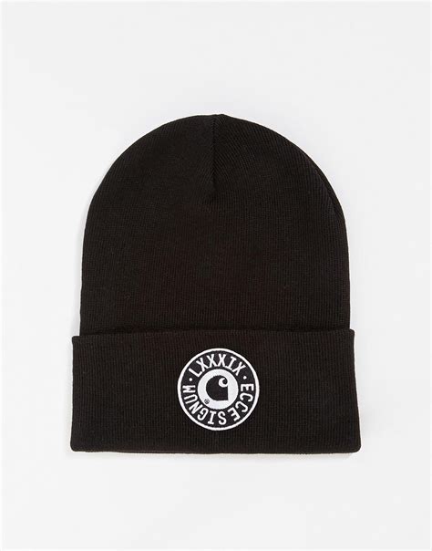 Carhartt Patch Beanie in Black for Men | Lyst