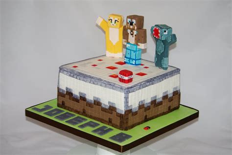 minecraft cake designs | Minecraft Cake with Stampy Cat, iBallisticSquid and L for Lee ...