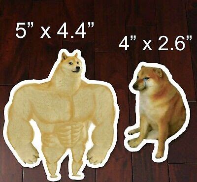 Swole Doge Buff Dog Chad Doge Sad Doge Cheems Sticker Vinyl Car Decal - 2 Pack | eBay