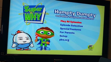 Super Why!: Humpty Dumpty 2011 DVD Menu Walkthrough - YouTube