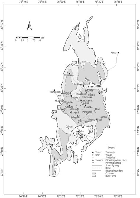 Map of Sariska Tiger Reserve | Download Scientific Diagram