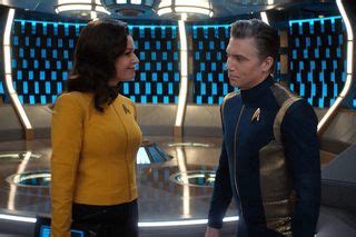 Anson Mount & Rebecca Romijn Disembarking from Star Trek: Discovery ...