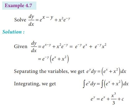 First order and first degree differential: Solved Example Problems - with Answer, Solution ...