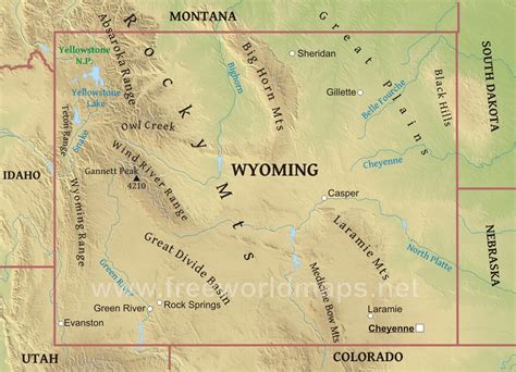 Wyoming Mountain Ranges Map - Alanna Leontyne