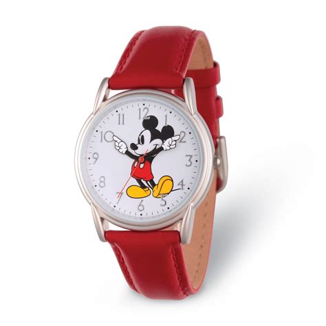 Disney - Disney Mickey Mouse Women's Silver Cardiff Alloy Watch, Red ...