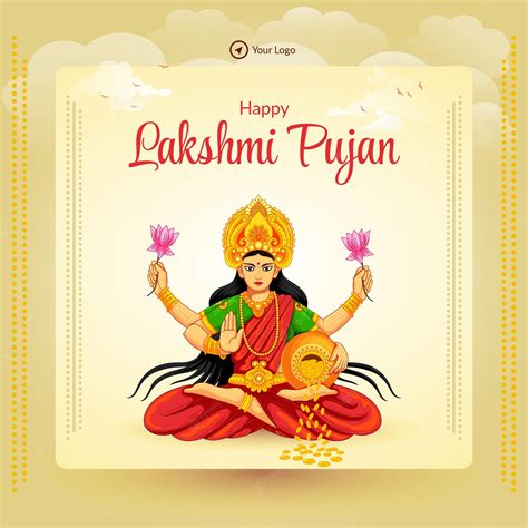 Premium Vector | Indian festival happy lakshmi pujan banner design template