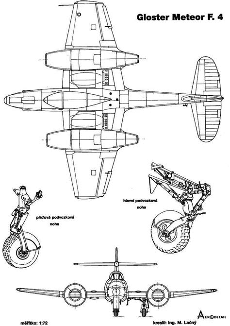 Gloster Meteor Blueprint - Download free blueprint for 3D modeling