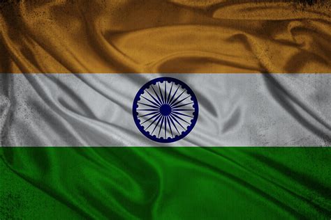 Indian Flag Waving On Aged Canvas Digital Art by Eti Reid