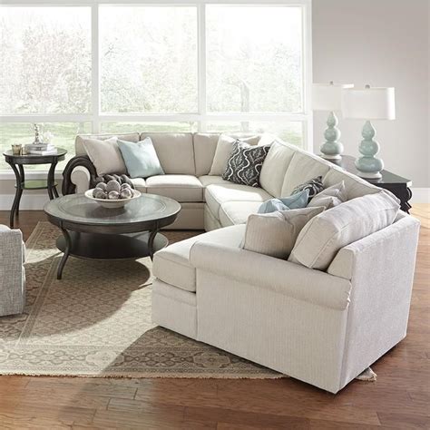 Brentwood Transitional Cuddler Sectional Sofa with Rolled Arms by Rowe at Baer's Furniture ...