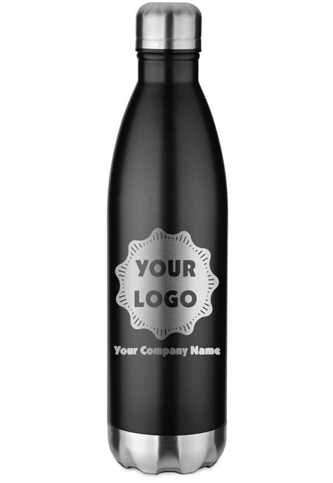 Logo & Company Name Water Bottle - 26 oz. Stainless Steel - Laser Engraved - YouCustomizeIt