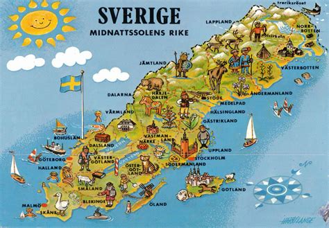 Schweden tourist map - Touristische Landkarte Schweden (Nordeuropa - Europa)