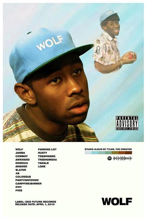 Wolf Album Poster Tyler. The Creator Poster Minimalist Music Poster Digital Art by Todd Williams ...