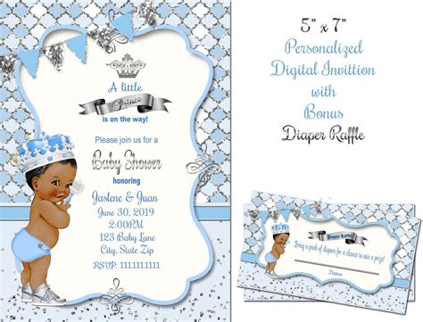 Royal Baby Shower Invitation light Blue diamond baby blue | Etsy | Royal baby shower invitation ...