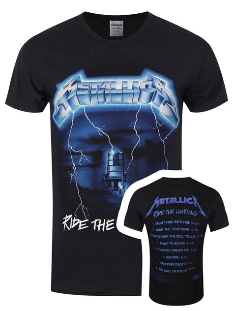 Metallica Ride The Lightning Tracks Men's Black T-Shirt | Mens clothing styles, Ride the ...