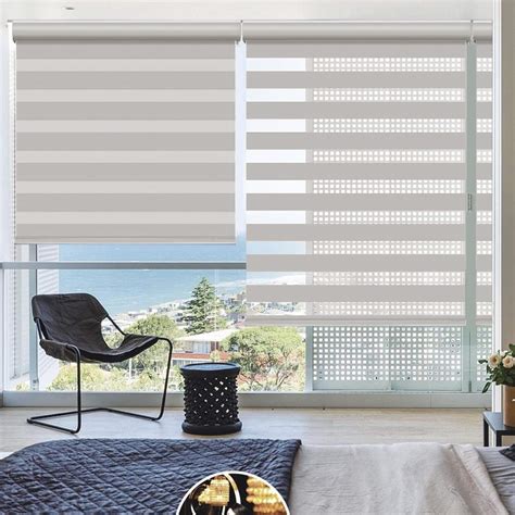 Changshade Cordless Zebra Roller Shade with Valance, Double Layered ...