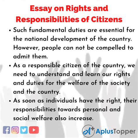 Essay on Rights and Responsibilities of Citizens | Rights and Responsibilities of Citizens Essay ...