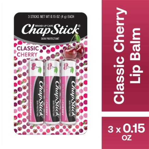 ChapStick Classic Cherry Flavored Lip Balm, 3 ct - Fry’s Food Stores