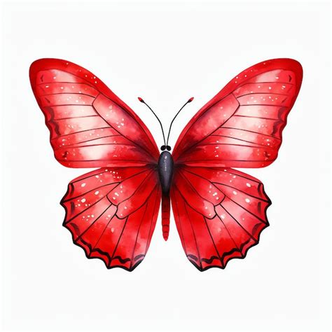 Beautiful red butterfly clipart illustration | Premium AI-generated image