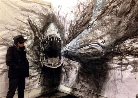 These Dark 3D Drawings Pop Out Of Paper As Life-Sized Animals