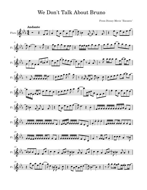 We Don't Talk About Bruno – Lin-Manuel Miranda Sheet music for Flute (Solo) | Musescore.com