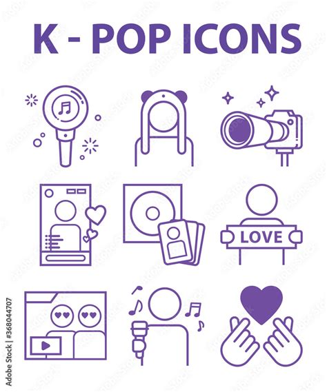 korea k-pop star icons vector Stock Vector | Adobe Stock