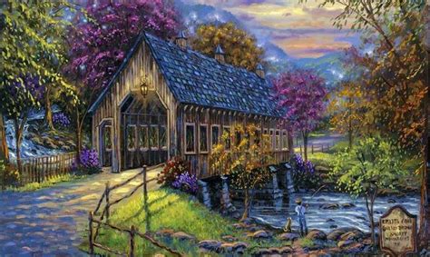 Pin by elen on art | Bridge painting, Pictures to paint, Covered bridges