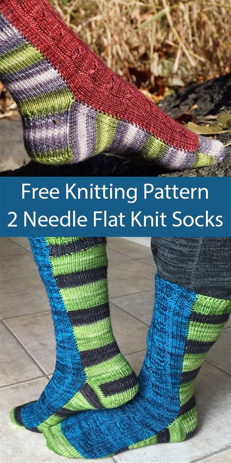 Free Knitting Pattern for Two Needle Flat Knit Socks | Two needle socks ...