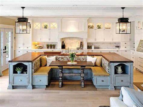 Kitchen island booth decor ideas 55 #kitchenisland | Elegant kitchen design, Kitchen island ...