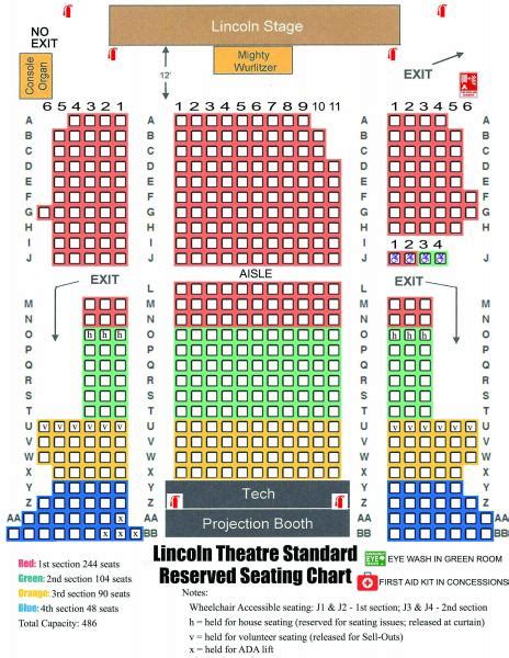 The Lincoln Theater Seating Chart - Theater Seating Chart