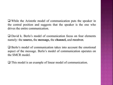 Berlo's smcr model of communication