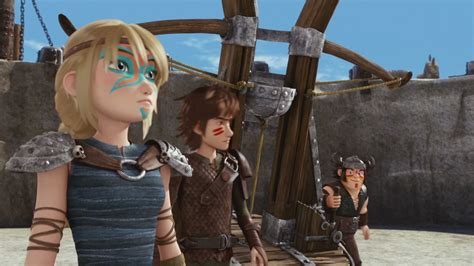 Image - Snotlout, Hiccup and Astrid by the sheep launcher.jpg | How to ...