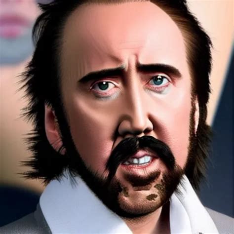 nicolas cage with a curly mustache | Stable Diffusion | OpenArt