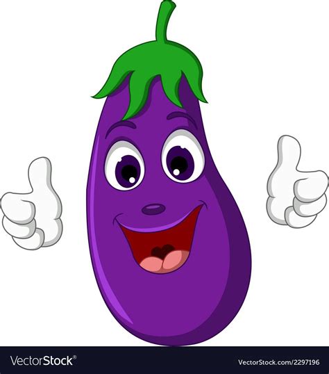 Cartoon eggplant giving thumbs up Royalty Free Vector Image | Fruit cartoon, Cartoon, Drawing ...