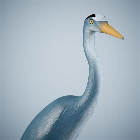 3D model Handpainted Heron Sculpture VR / AR / low-poly | CGTrader