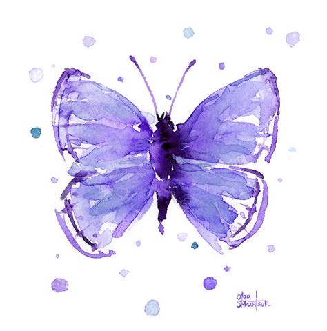 Purple Abstract Butterfly Painting by Olga Shvartsur - Fine Art America