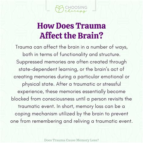 Does Trauma Cause Memory Loss?