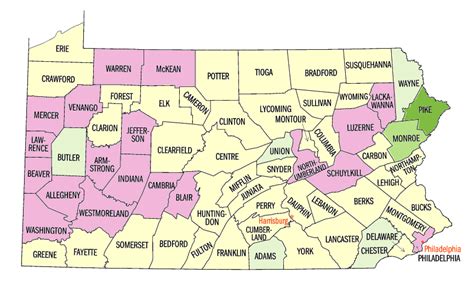 Pennsylvania: Population, percent change, 1990 to 2000