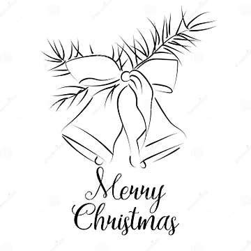 Vector Illustration Card. Elegant Outline Drawing of Merry Christmas ...