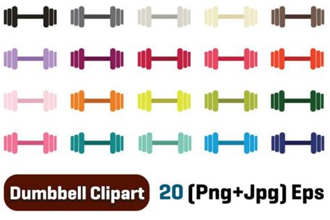 1 Dumbbell Clipart Black And White Designs & Graphics