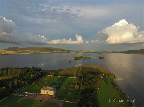 Sunset over Loch Leven, Kinross House & Loch Leven Castle, August 2015.