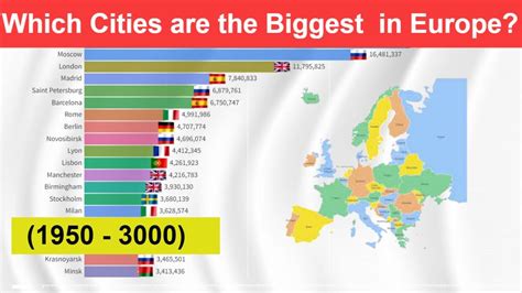 Which Cities are the Biggest in Europe? (1950 - 3000) - Largest Cities in Europe - YouTube